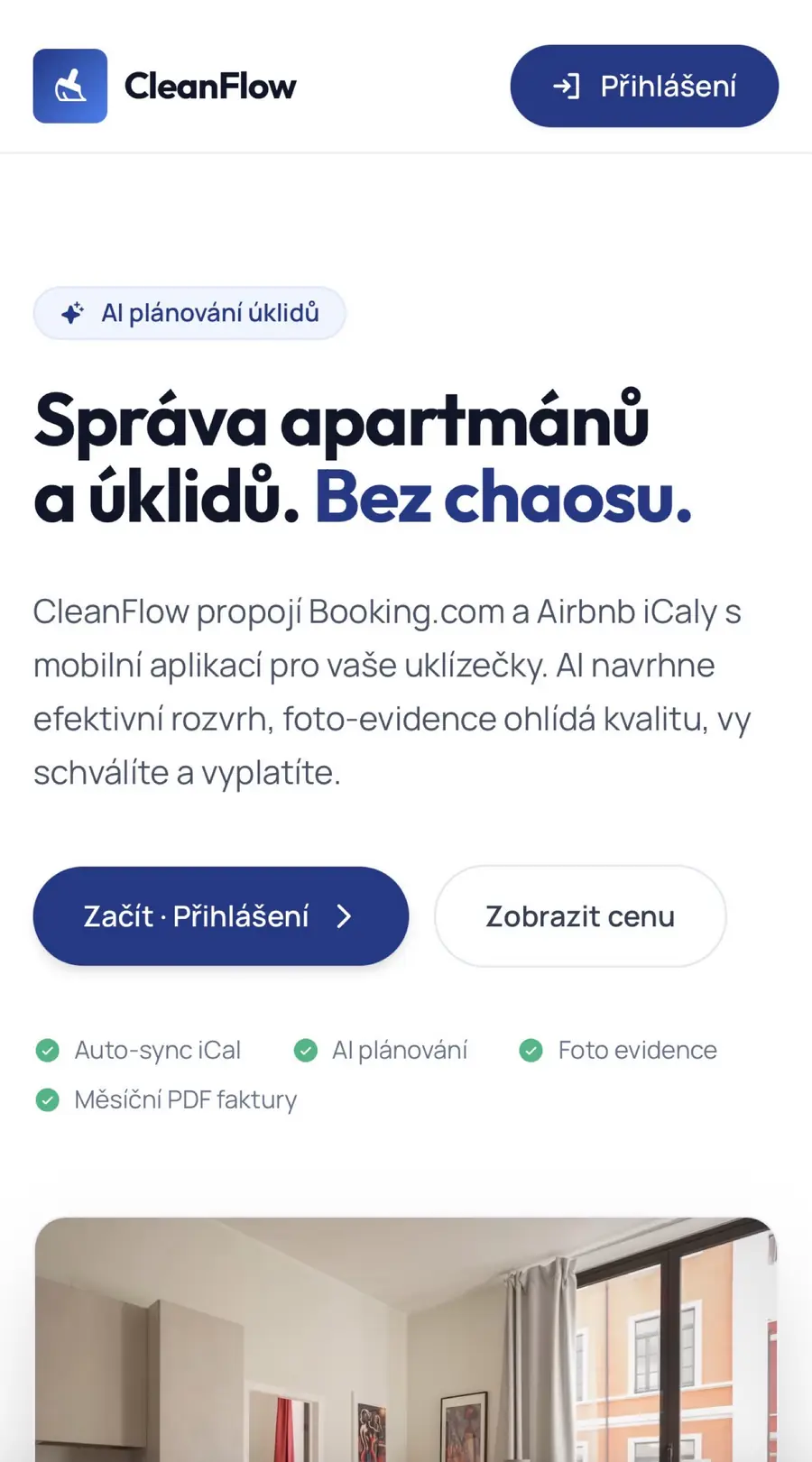 CleanFlow – SaaS pro Airbnb a Booking