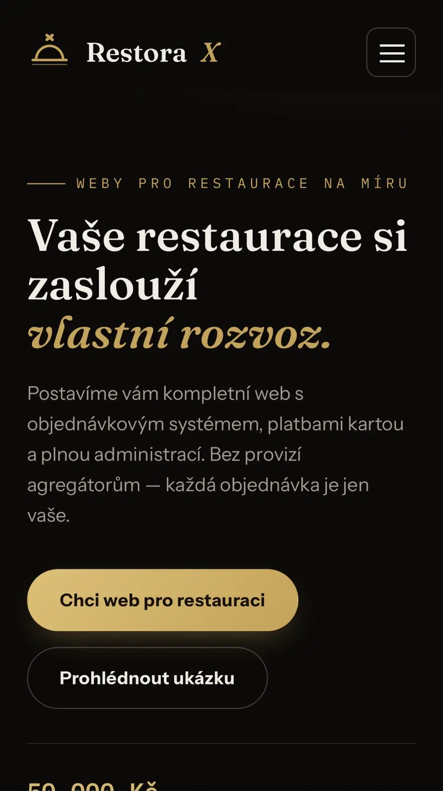 Restora X – Web a rozvoz pro restaurace